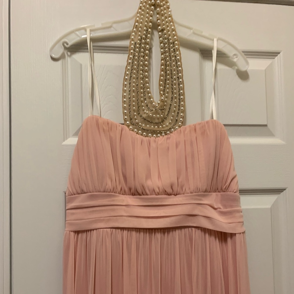 Evening gown plush color long beautiful wore one time to win Dorcas Queen.